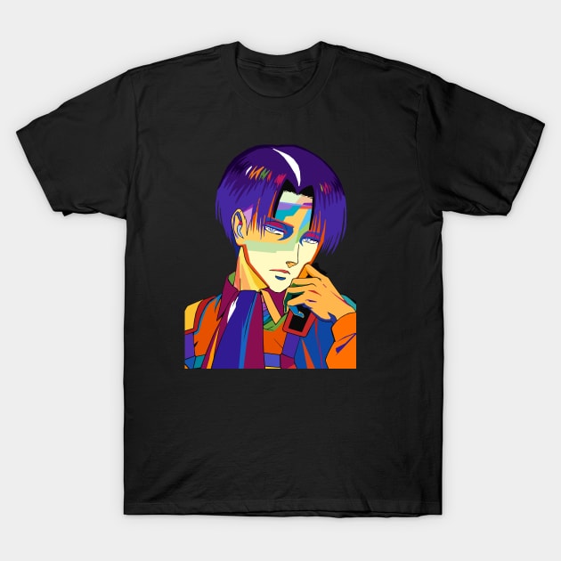 Levi Ackerman wpap pop art T-Shirt by CANDD ART